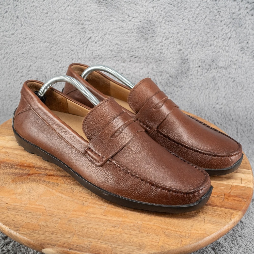 Samuel Hubbard Men's 11 M "Free Spirit" Slip-On Driver Moc Brown Leather 3723